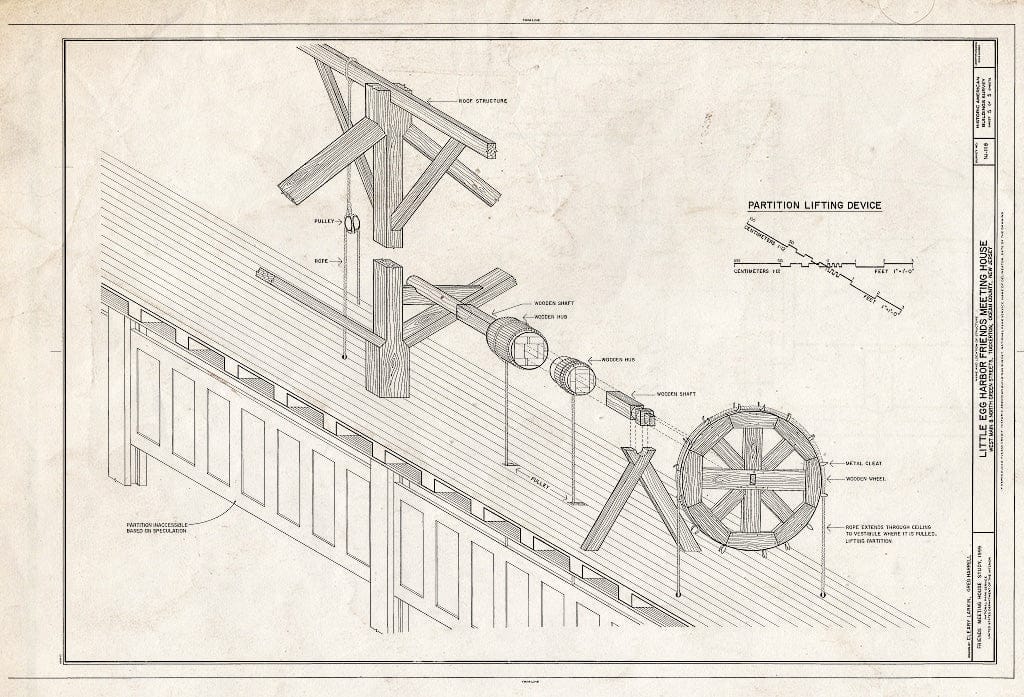 Blueprint HABS NJ,15-Tuck,1- (Sheet 5 of 5) - Little Egg Harbor Friends Meeting House, West Main & North Green Streets, Tuckerton, Ocean County, NJ