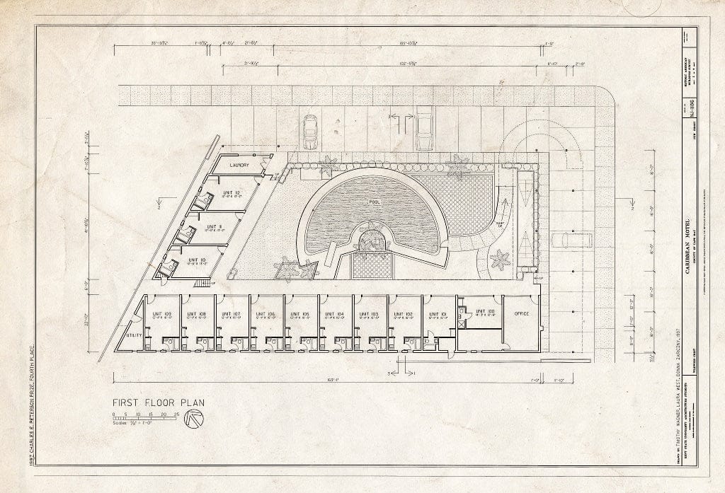 Blueprint HABS NJ,5-WILDWC,1- (Sheet 3 of 9) - Caribbean Motel, 5600 Ocean Avenue, Wildwood Crest, Cape May County, NJ