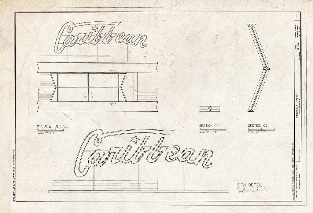 Blueprint HABS NJ,5-WILDWC,1- (Sheet 8 of 9) - Caribbean Motel, 5600 Ocean Avenue, Wildwood Crest, Cape May County, NJ
