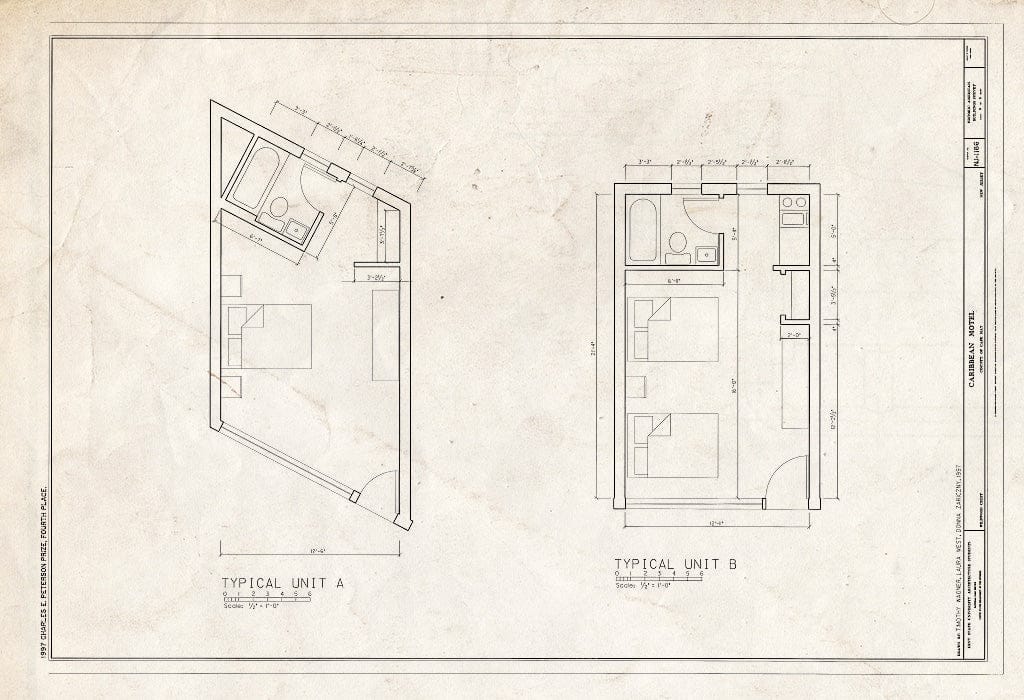 Blueprint HABS NJ,5-WILDWC,1- (Sheet 9 of 9) - Caribbean Motel, 5600 Ocean Avenue, Wildwood Crest, Cape May County, NJ