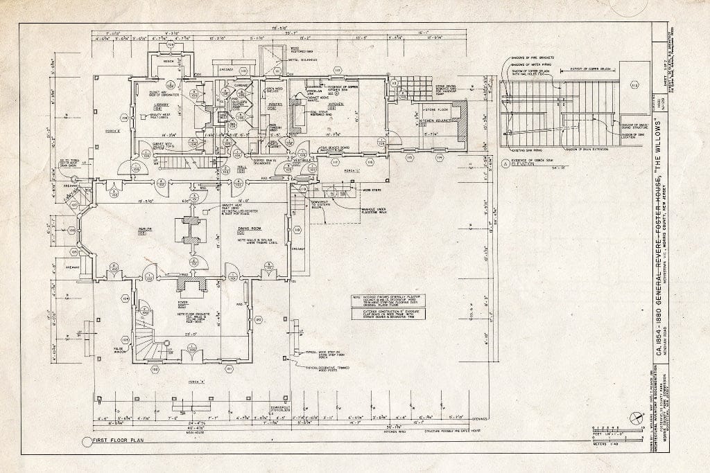 Blueprint HABS NJ,14-MORTO.V,3- (Sheet 3 of 7) - The Willows, Mendham Road, Morristown, Morris County, NJ