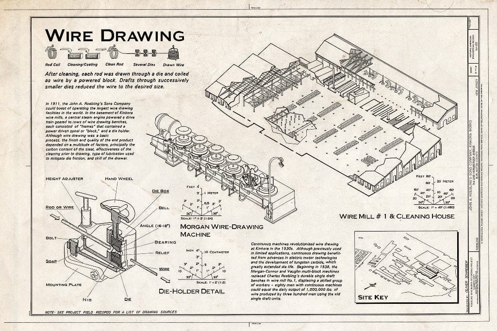 Blueprint HAER NJ,3-ROEBL,1- (Sheet 9 of 14) - John A. Roebling's Sons Company, Kinkora Works, Second & Hornberger Avenues, Roebling, Burlington County, NJ