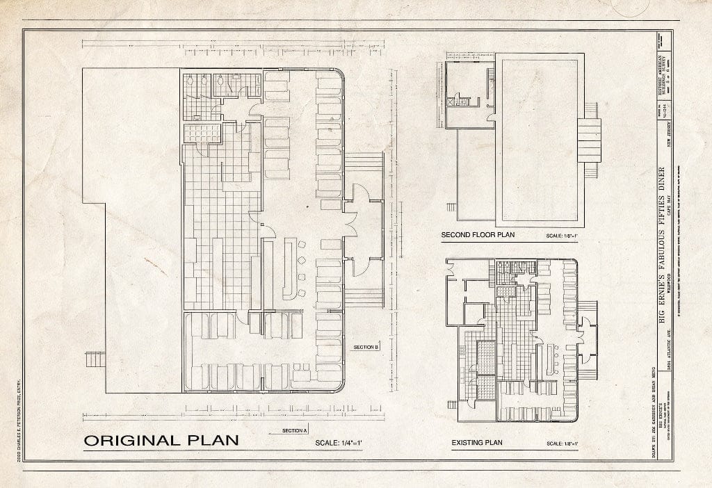 Blueprint HABS NJ,5-WILDWD,6- (Sheet 3 of 6) - Big Ernie's Fabulous Fifties Diner, 3801 Atlantic Avenue, Wildwood, Cape May County, NJ