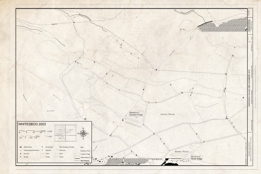 Blueprint HALS NJ-1 (Sheet 10 of 13) - Whitesbog Village & Cranberry Bog, Whitesbog Road, Pemberton, Burlington County, NJ