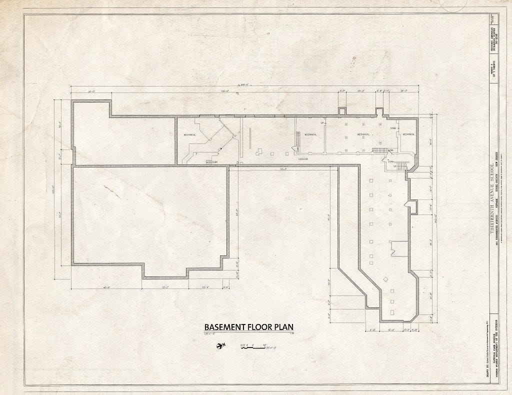 Blueprint HABS NJ-1246 (Sheet 2 of 7) - Thirteenth Avenue School, 131 Thirteenth Avenue, Newark, Essex County, NJ