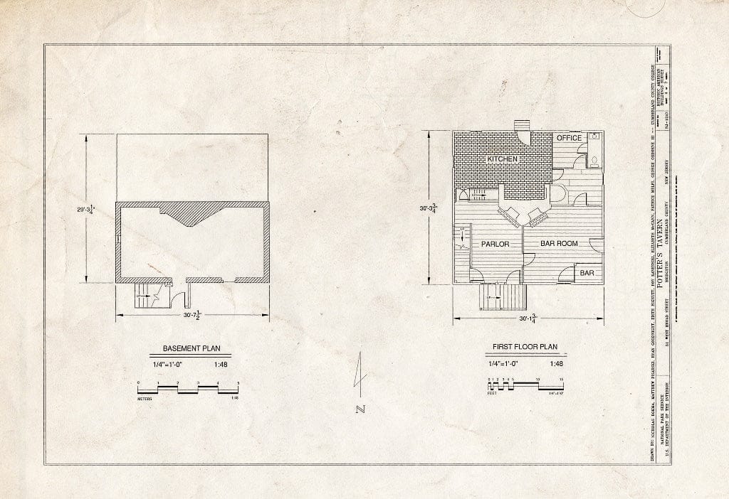 Blueprint HABS NJ-1247 (Sheet 4 of 7) - Potter's Tavern, 51 West Broad Street, Bridgeton, Cumberland County, NJ