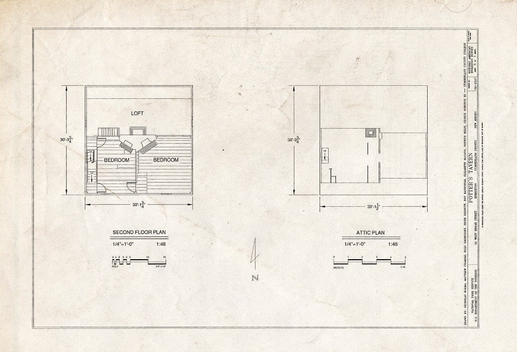 Blueprint HABS NJ-1247 (Sheet 5 of 7) - Potter's Tavern, 51 West Broad Street, Bridgeton, Cumberland County, NJ