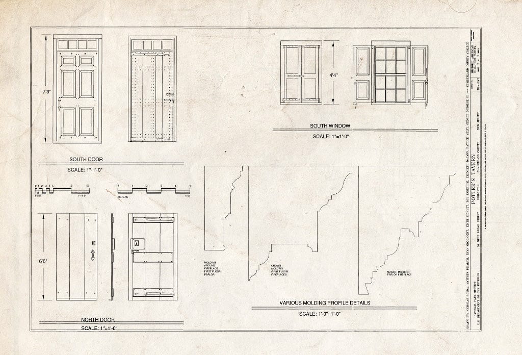 Blueprint HABS NJ-1247 (Sheet 7 of 7) - Potter's Tavern, 51 West Broad Street, Bridgeton, Cumberland County, NJ