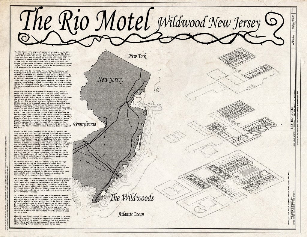 Blueprint HABS NJ-1249 (Sheet 1 of 9) - Rio Motel, 4810 Ocean Avenue, Wildwood, Cape May County, NJ