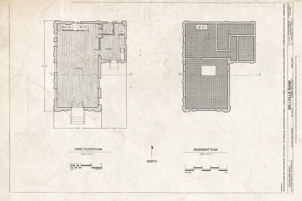 Blueprint HABS NJ-1250 (Sheet 2 of 7) - Millville Bank, 200 East Main Street, Millville, Cumberland County, NJ