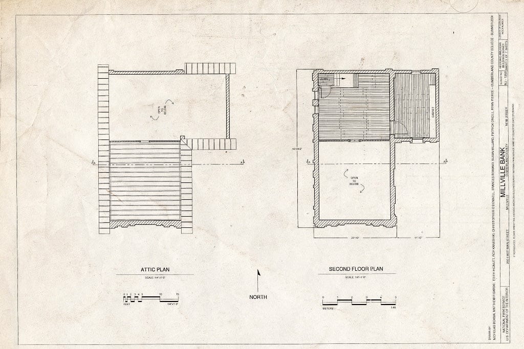 Blueprint HABS NJ-1250 (Sheet 3 of 7) - Millville Bank, 200 East Main Street, Millville, Cumberland County, NJ
