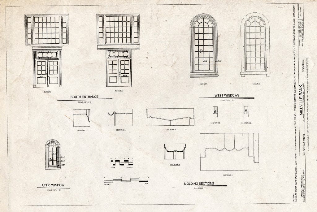 Blueprint HABS NJ-1250 (Sheet 7 of 7) - Millville Bank, 200 East Main Street, Millville, Cumberland County, NJ