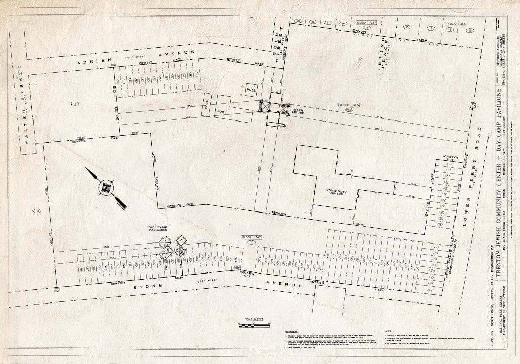 Blueprint Site Plan - Trenton Jewish Community Center, Day Camp Pavilions, 999 Lower Ferry Road, Ewing, Mercer County, NJ