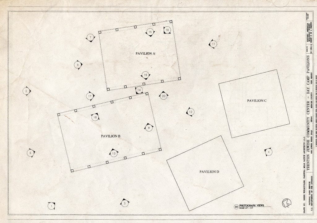 Blueprint Photo Log - Trenton Jewish Community Center, Day Camp Pavilions, 999 Lower Ferry Road, Ewing, Mercer County, NJ