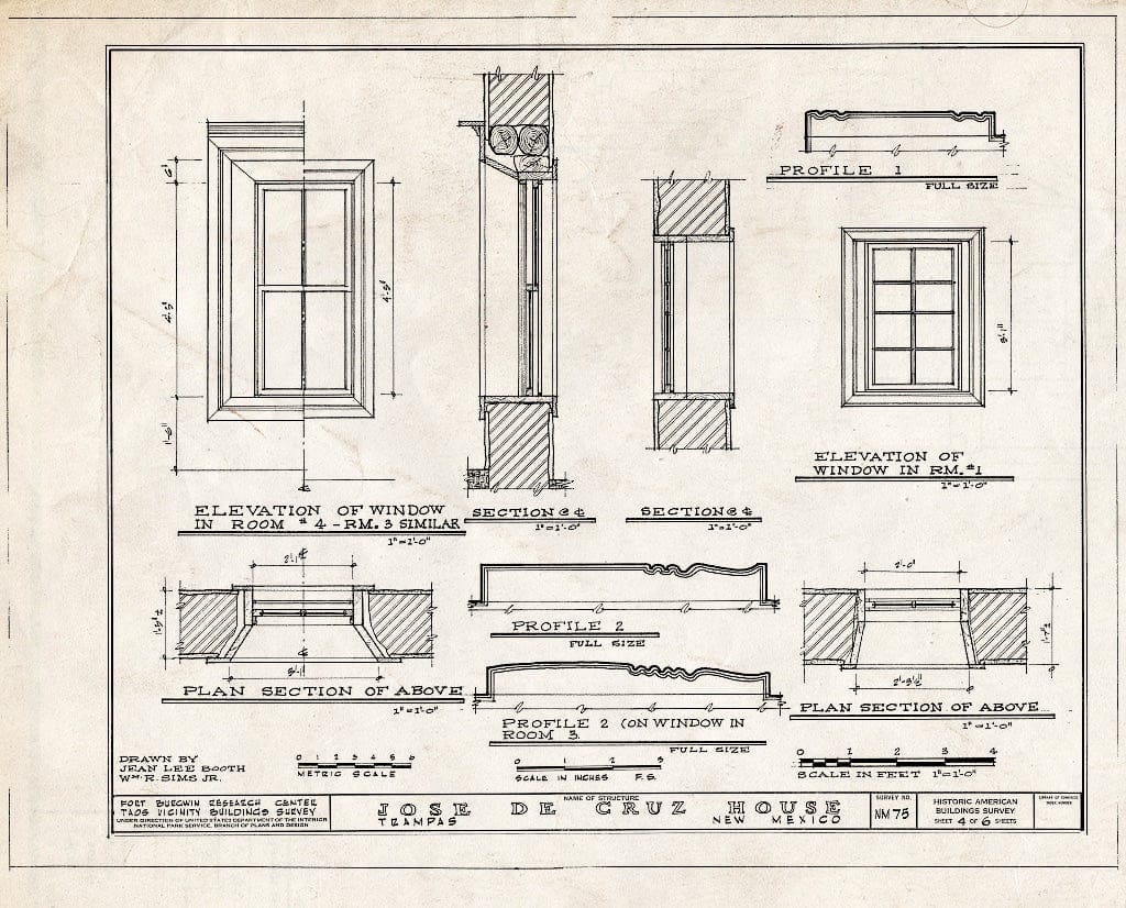 Blueprint HABS NM,28-Tramp,2- (Sheet 4 of 6) - Jose de Cruz House, Trampas, Taos County, NM