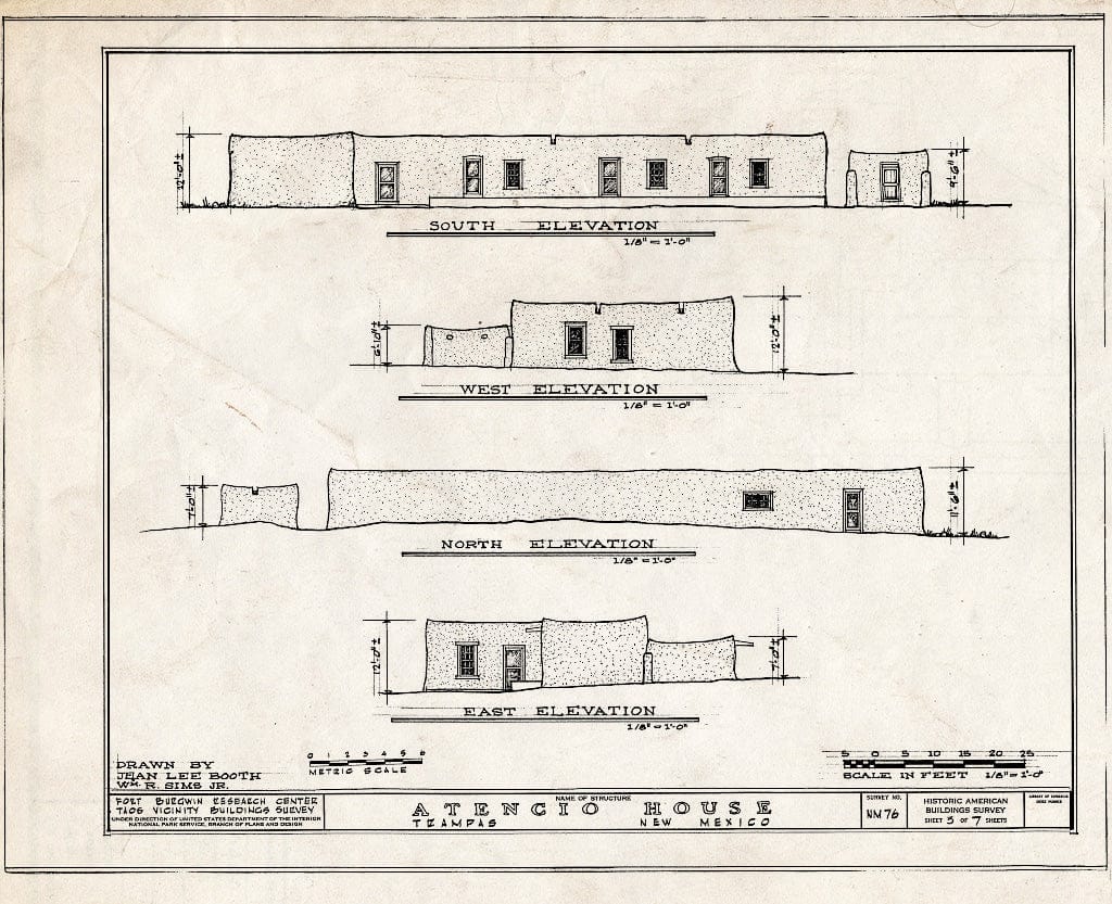 Blueprint HABS NM,28-Tramp,3- (Sheet 3 of 7) - Atencio House, Trampas, Taos County, NM