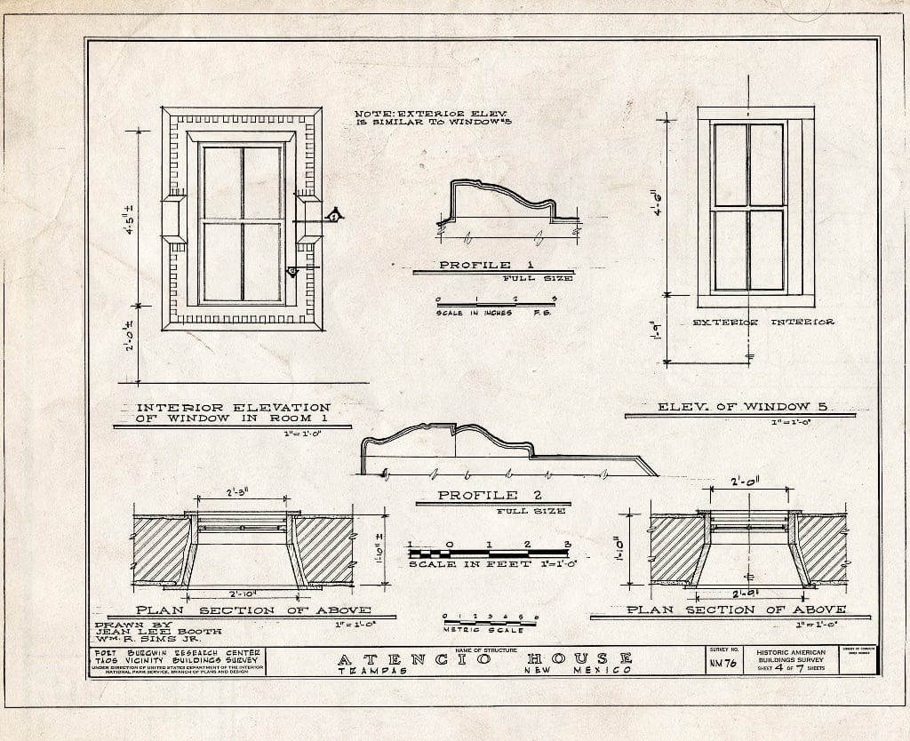 Blueprint HABS NM,28-Tramp,3- (Sheet 4 of 7) - Atencio House, Trampas, Taos County, NM