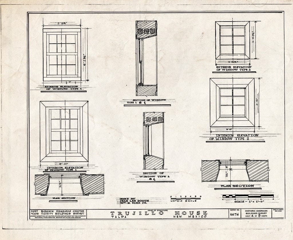 Blueprint HABS NM,28-TALP,2- (Sheet 4 of 5) - Trujillo House, Talpa, Taos County, NM