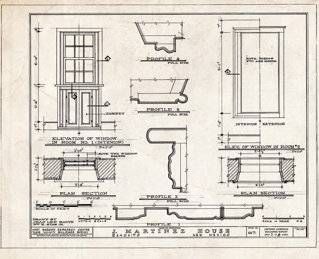 Blueprint HABS NM,28-RANCHI,3- (Sheet 5 of 8) - Jose Maria Martinez House, Ranchito, Taos County, NM