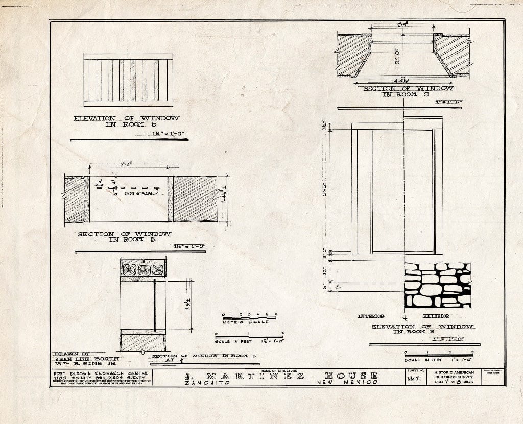 Blueprint HABS NM,28-RANCHI,3- (Sheet 7 of 8) - Jose Maria Martinez House, Ranchito, Taos County, NM