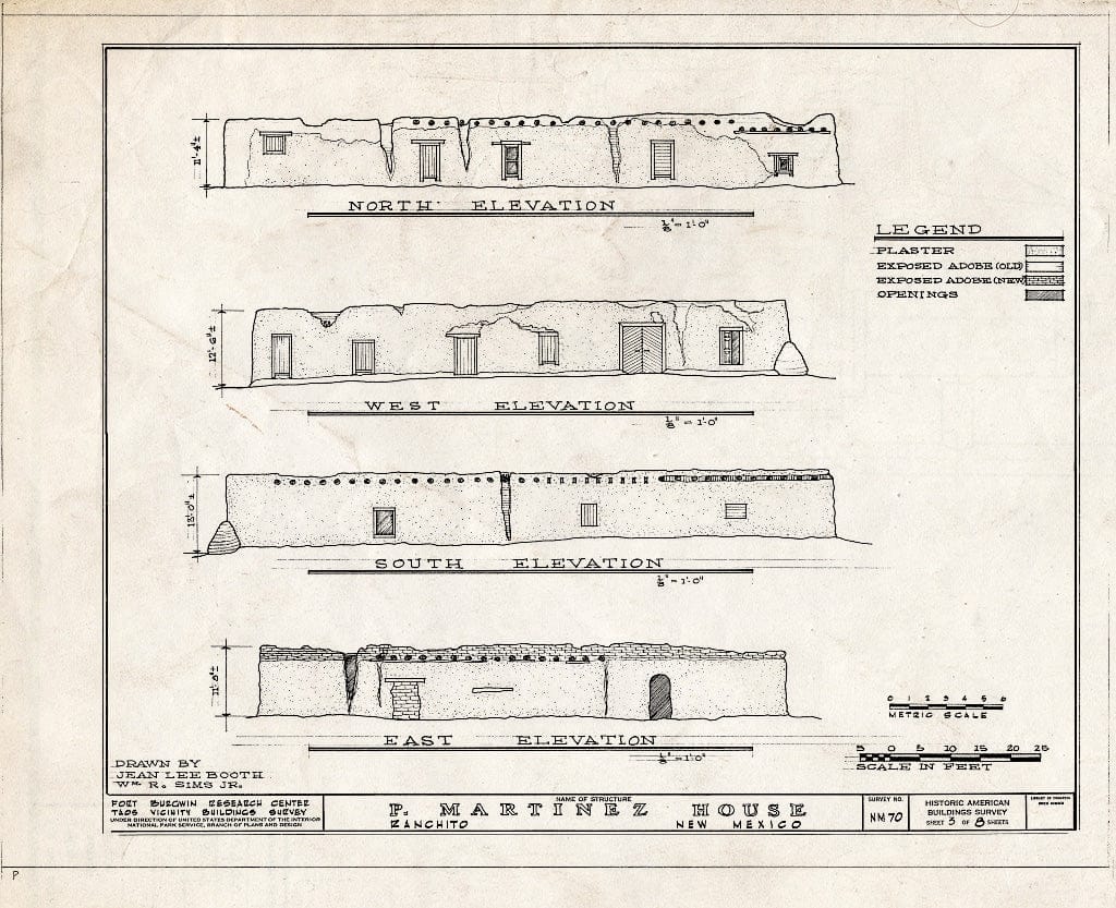 Blueprint HABS NM,28-RANCHI,2- (Sheet 3 of 8) - Pascual Maritnez House, Ranchito, Taos County, NM