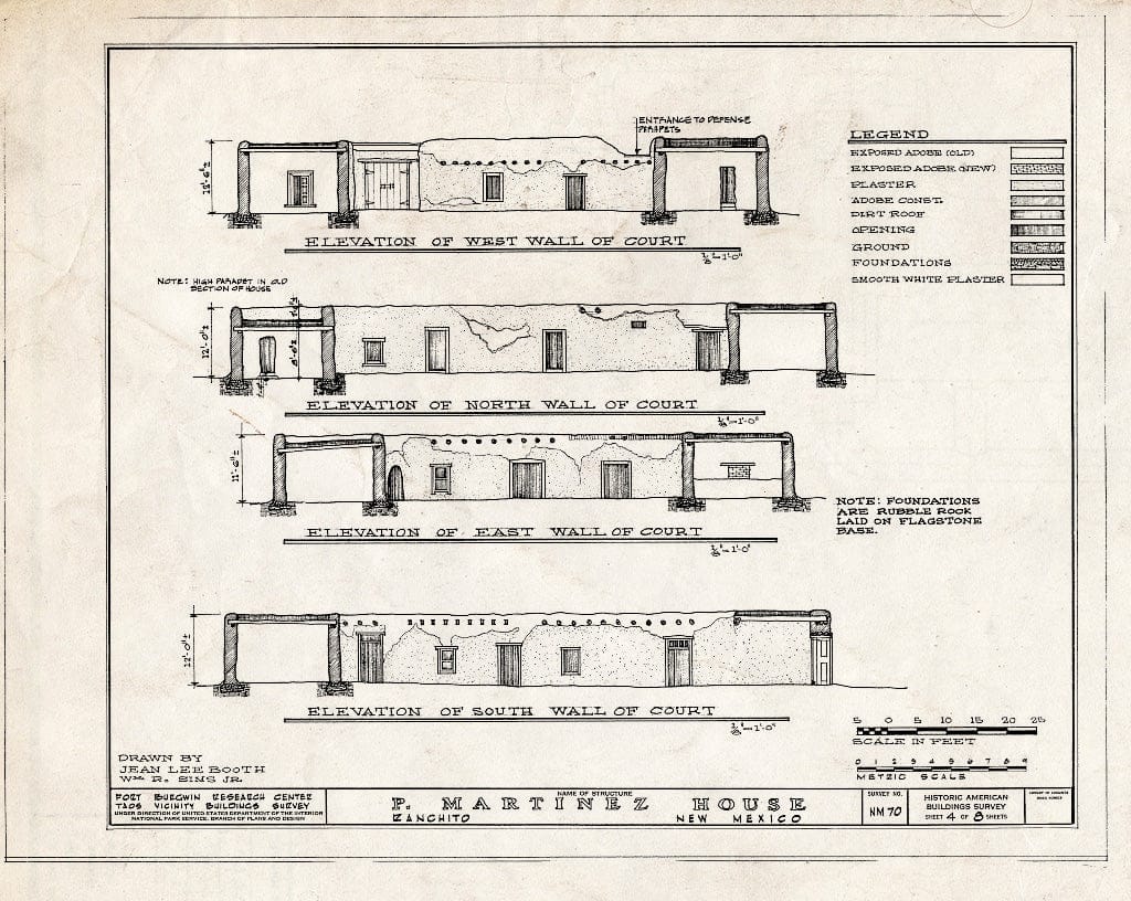 Blueprint HABS NM,28-RANCHI,2- (Sheet 4 of 8) - Pascual Maritnez House, Ranchito, Taos County, NM