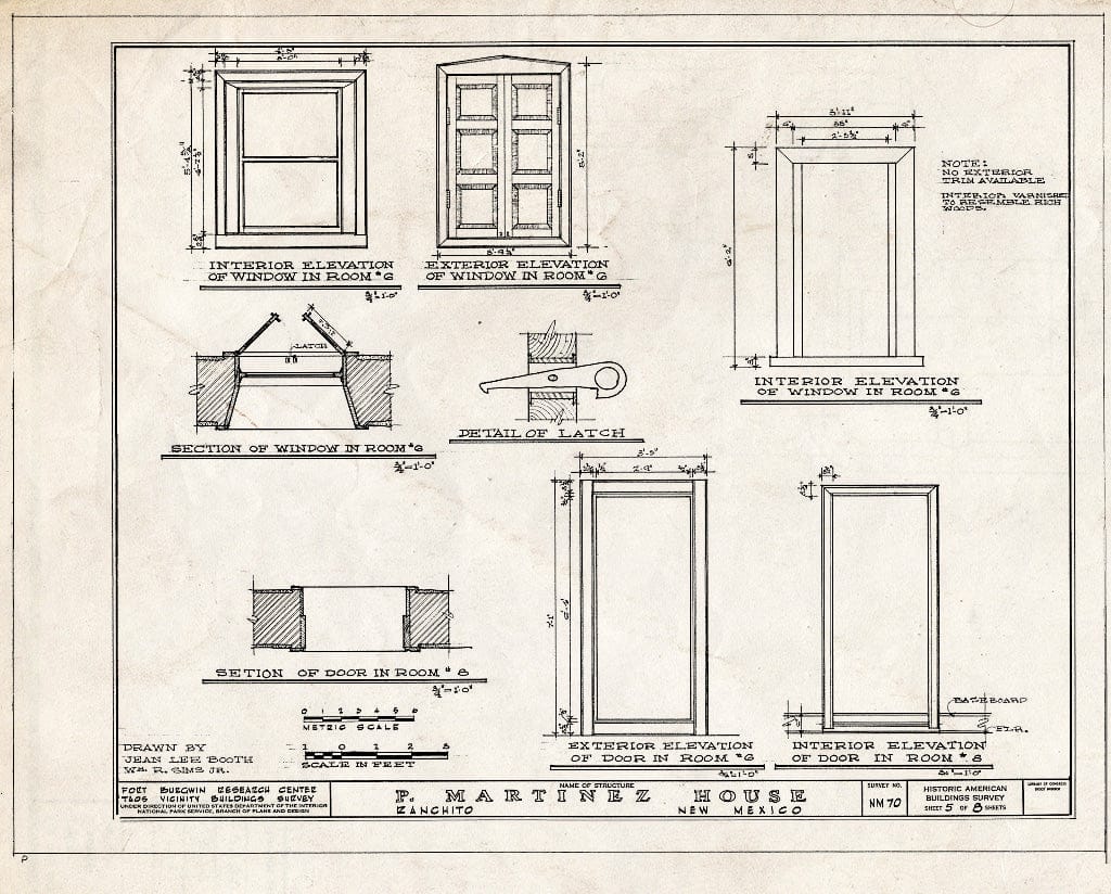 Blueprint HABS NM,28-RANCHI,2- (Sheet 5 of 8) - Pascual Maritnez House, Ranchito, Taos County, NM