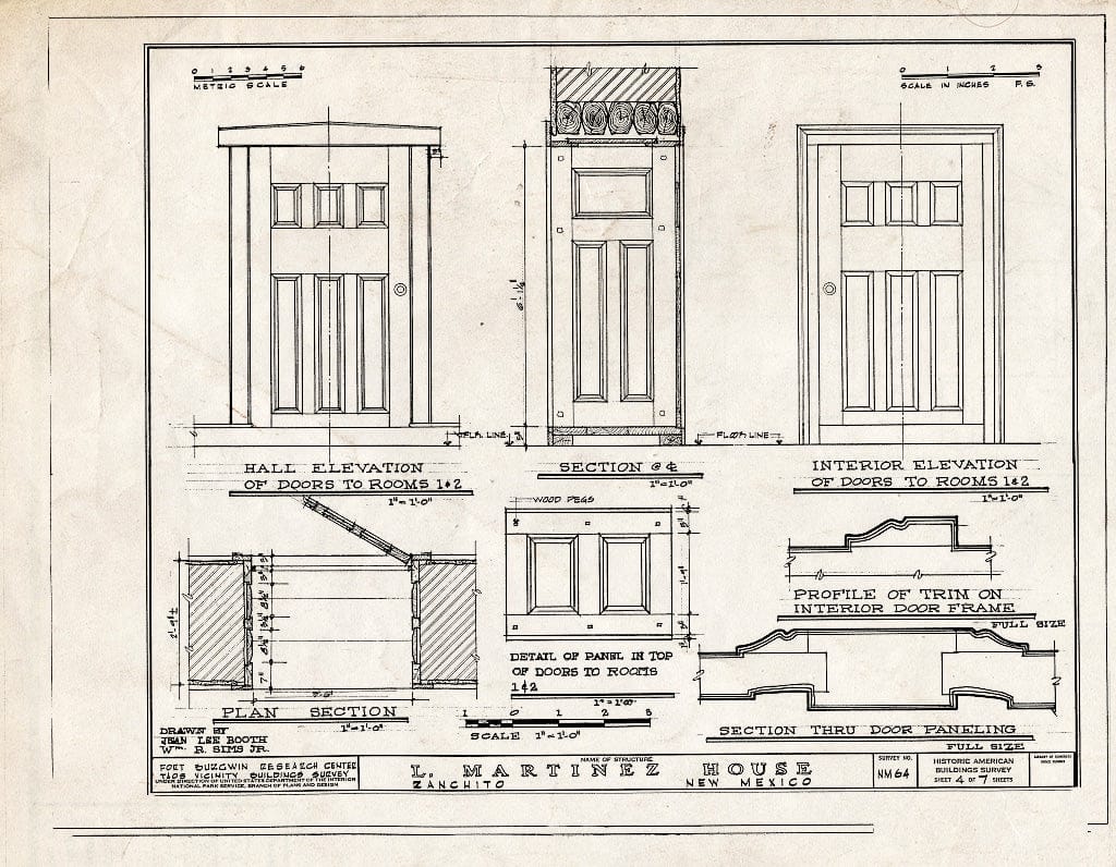 Blueprint HABS NM,28-RANCHI,1- (Sheet 4 of 7) - Leandro Martinez House, Ranchito, Taos County, NM