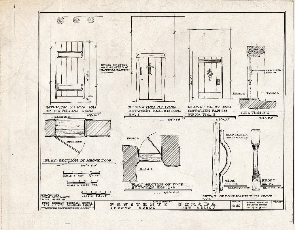 Blueprint HABS NM,28-ARROY,1- (Sheet 4 of 6) - Upper Penitente Morada Chapel, Arroyo Hondo, Taos County, NM