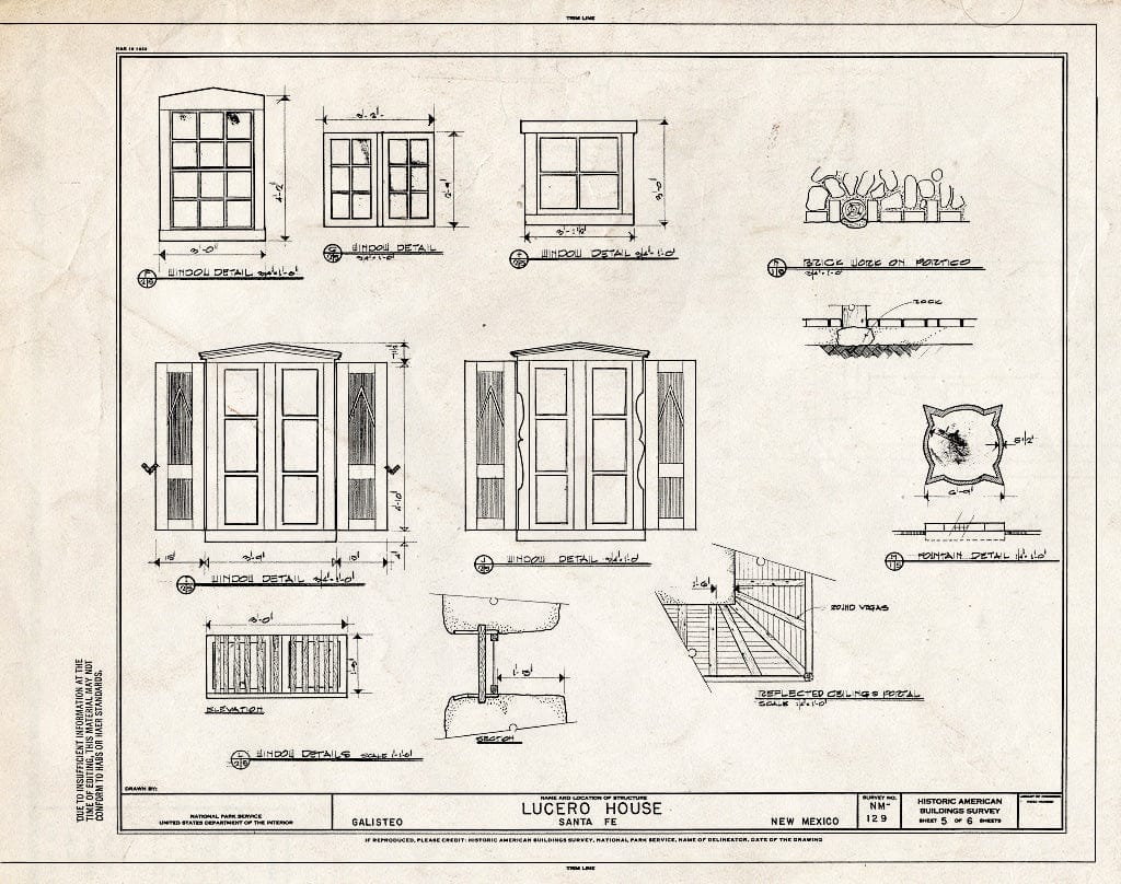 Blueprint HABS NM,25-GAL,2- (Sheet 5 of 6) - Lucero House, Galisteo, Santa Fe County, NM