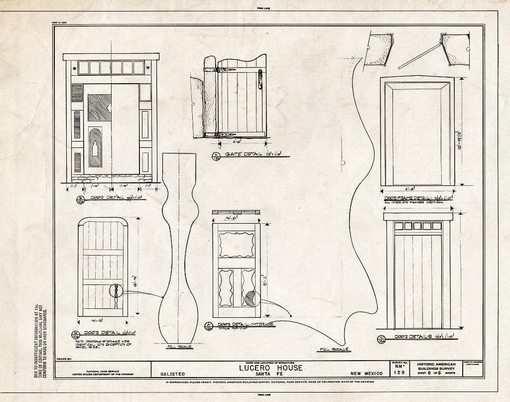 Blueprint HABS NM,25-GAL,2- (Sheet 6 of 6) - Lucero House, Galisteo, Santa Fe County, NM