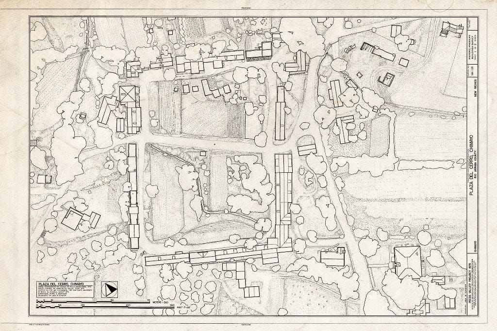 Blueprint HABS NM,20-CHIM,1- (Sheet 1 of 2) - Plaza del Cerro, State Routes 76 & 4 Vicinity, Chimayo, Rio Arriba County, NM