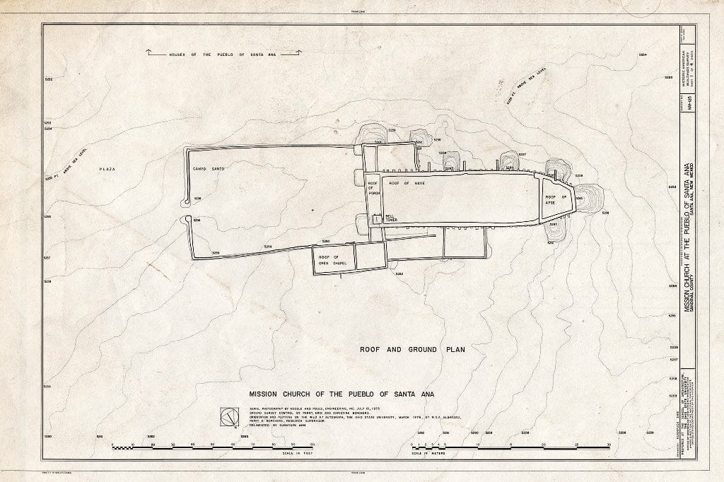 Blueprint HABS NM,22-SANAP,2- (Sheet 1 of 4) - Pueblo of Santa Ana Mission Church, Jemez River Vicinity, Santa Ana Pueblo, Sandoval County, NM