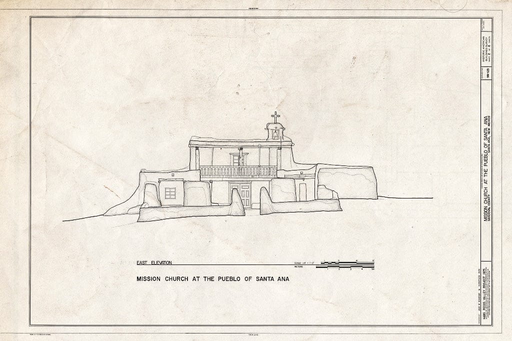 Blueprint HABS NM,22-SANAP,2- (Sheet 2 of 4) - Pueblo of Santa Ana Mission Church, Jemez River Vicinity, Santa Ana Pueblo, Sandoval County, NM
