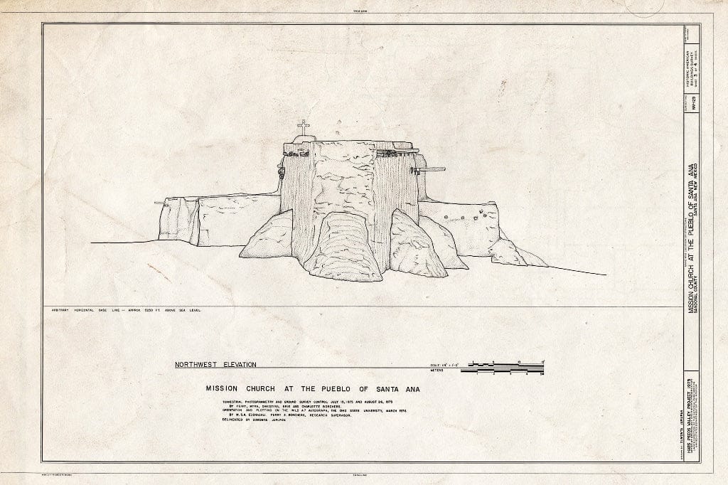 Blueprint HABS NM,22-SANAP,2- (Sheet 3 of 4) - Pueblo of Santa Ana Mission Church, Jemez River Vicinity, Santa Ana Pueblo, Sandoval County, NM