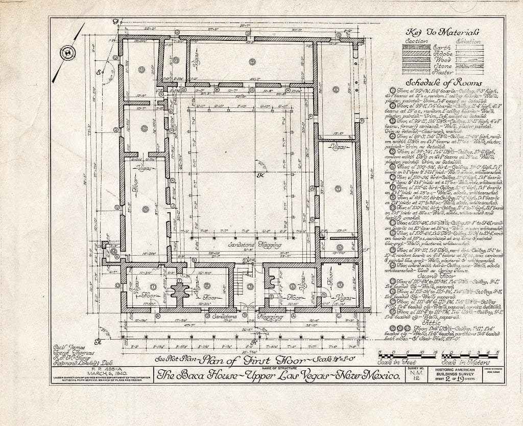 Blueprint HABS NM,24-LAVEG.V,1- (Sheet 2 of 19) - Don Jose Albino Baca House, Old Santa Fe Trail, Las Vegas, San Miguel County, NM