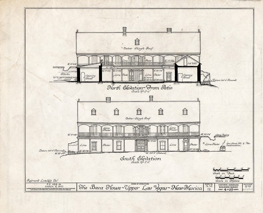 Blueprint HABS NM,24-LAVEG.V,1- (Sheet 4 of 19) - Don Jose Albino Baca House, Old Santa Fe Trail, Las Vegas, San Miguel County, NM