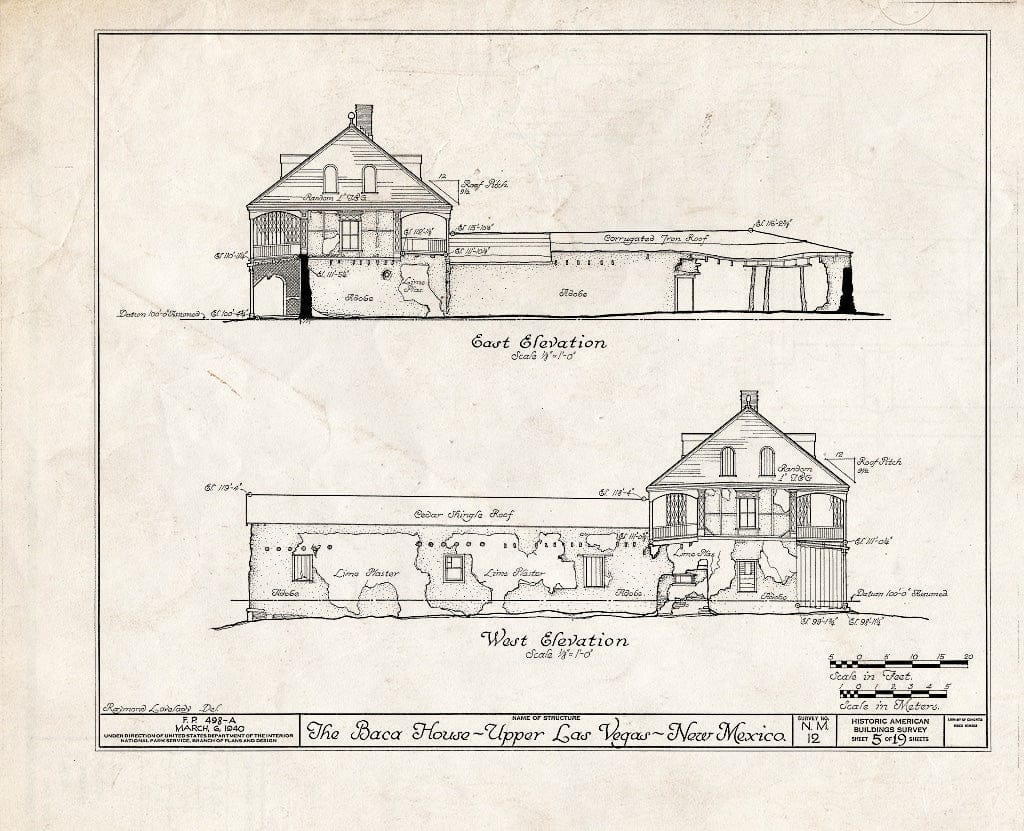 Blueprint HABS NM,24-LAVEG.V,1- (Sheet 5 of 19) - Don Jose Albino Baca House, Old Santa Fe Trail, Las Vegas, San Miguel County, NM