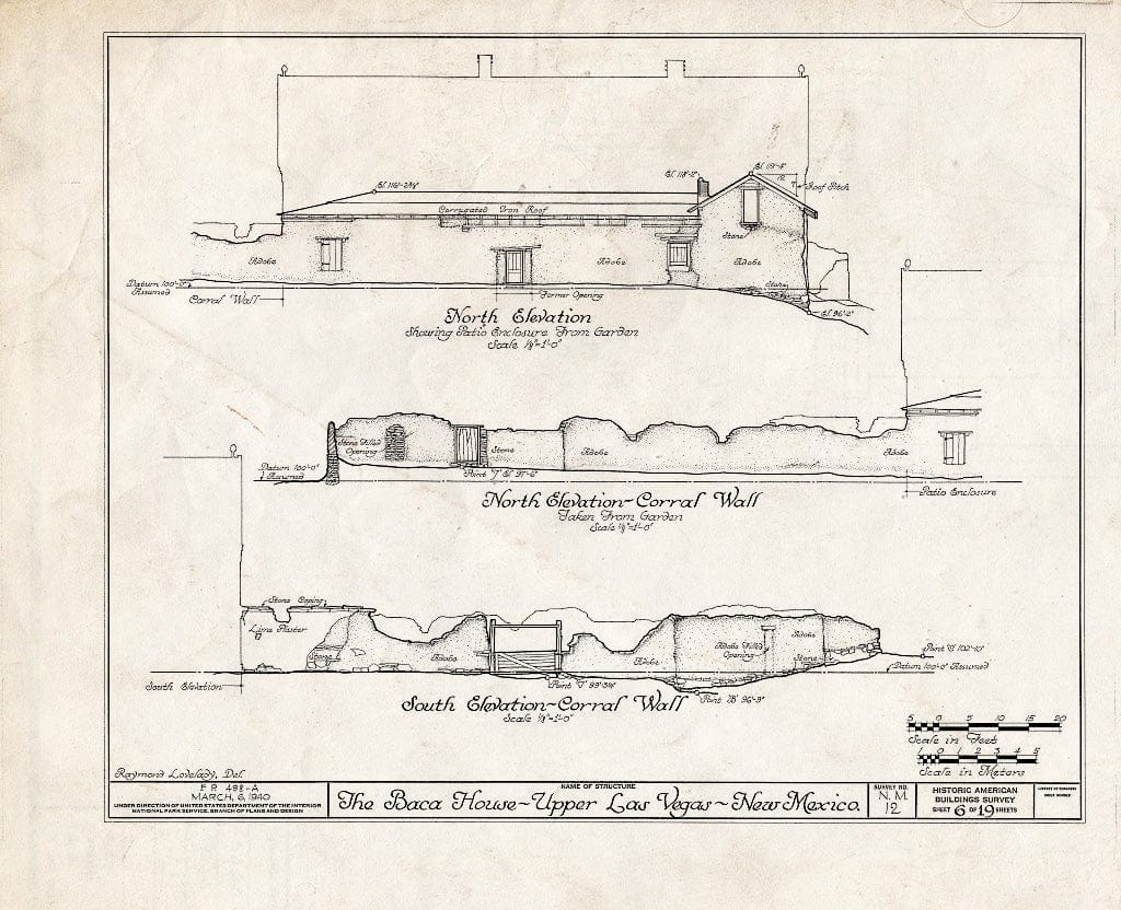 Blueprint HABS NM,24-LAVEG.V,1- (Sheet 6 of 19) - Don Jose Albino Baca House, Old Santa Fe Trail, Las Vegas, San Miguel County, NM