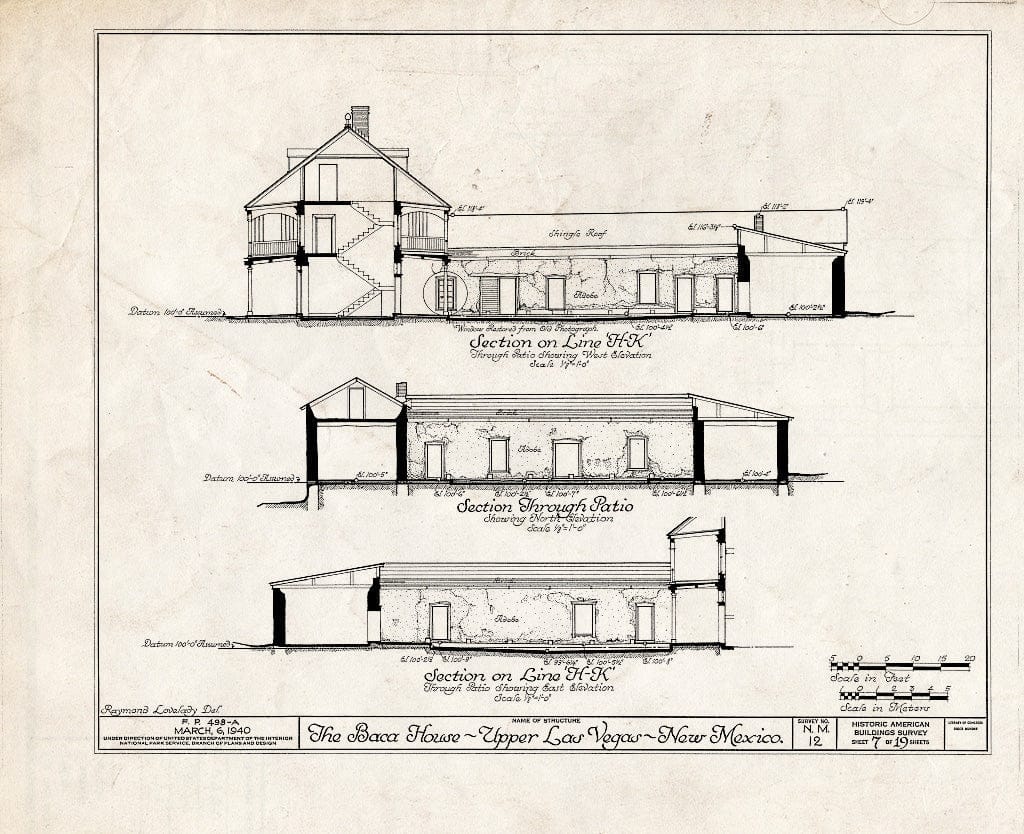 Blueprint HABS NM,24-LAVEG.V,1- (Sheet 7 of 19) - Don Jose Albino Baca House, Old Santa Fe Trail, Las Vegas, San Miguel County, NM