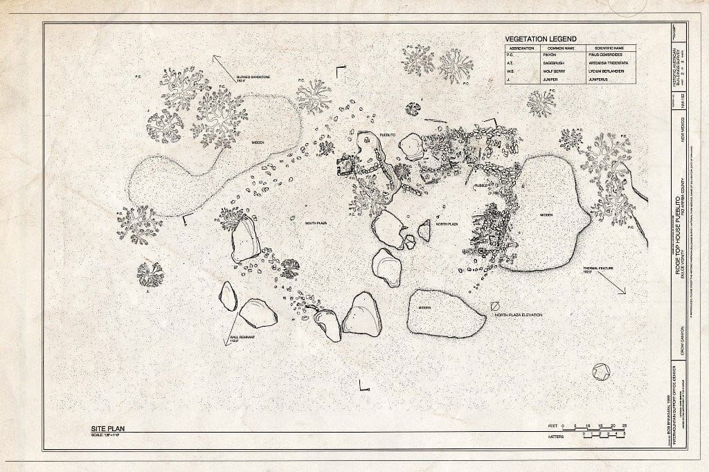 Blueprint Site Plan - Ridge Top House Pueblito, Crow Canyon, Dulce, Rio Arriba County, NM