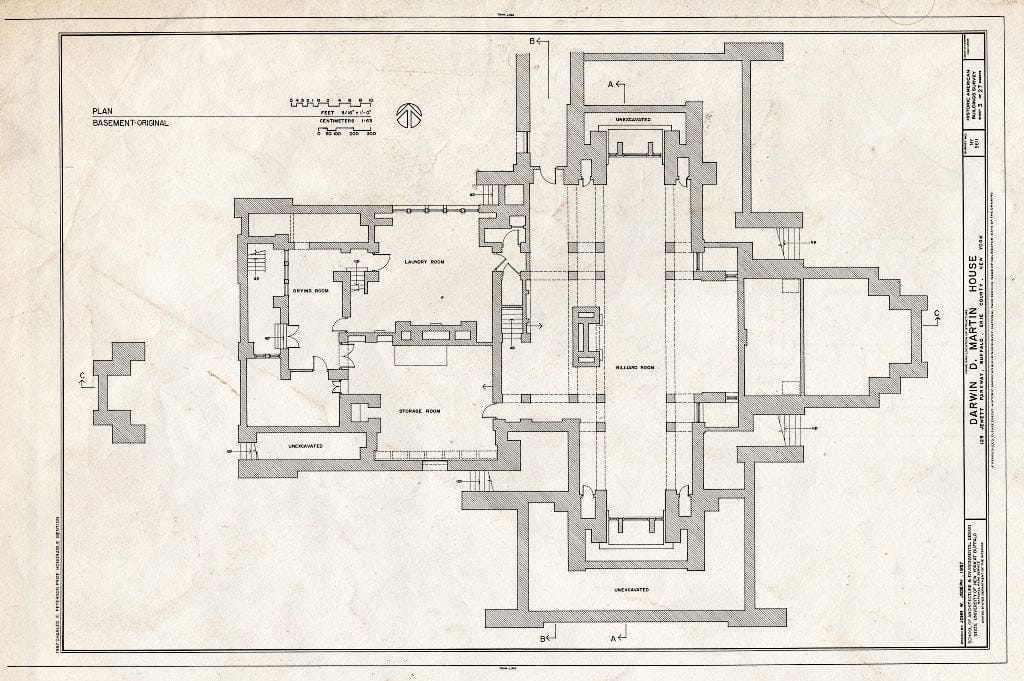 Blueprint HABS NY,15-BUF,5- (Sheet 3 of 27) - Darwin D. Martin House, 125 Jewett Parkway, Buffalo, Erie County, NY
