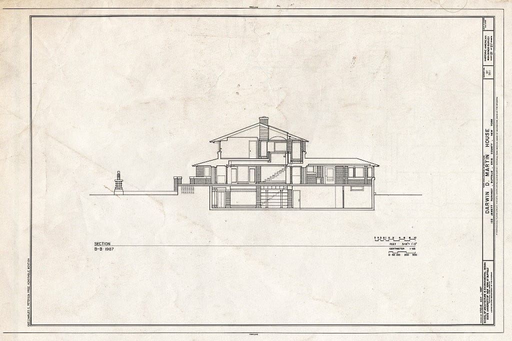 Blueprint HABS NY,15-BUF,5- (Sheet 21 of 27) - Darwin D. Martin House, 125 Jewett Parkway, Buffalo, Erie County, NY