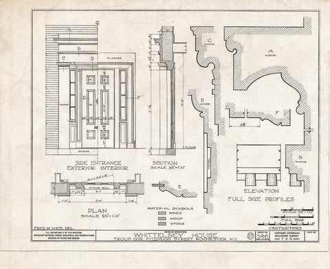 Blueprint HABS NY,28-Roch,5- (Sheet 7 of 12) - Benjamin Campbell House, Troup & South Fitzhugh Streets, Rochester, Monroe County, NY