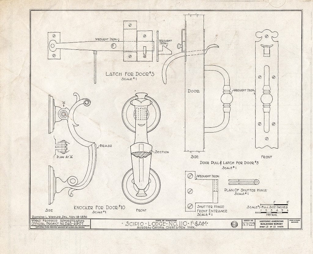 Historic Pictoric Blueprint HABS NY,6Auro,4 (Sheet 13 of 13