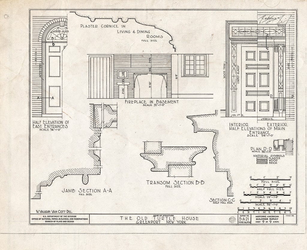Blueprint HABS NY,11-GREPO,1- (Sheet 9 of 9) - Old Turtle House, Post Road, Greenport Center, Columbia County, NY