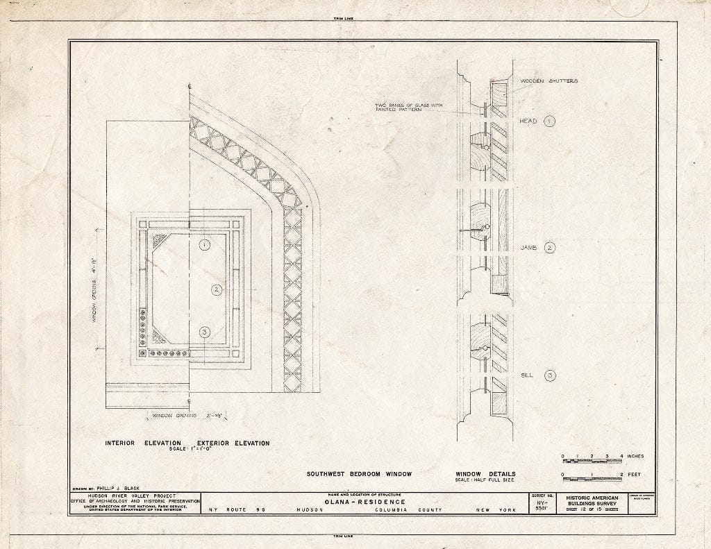 Blueprint HABS NY,11-HUD,1- (Sheet 12 of 15) - Olana, State Route 9G, Hudson, Columbia County, NY