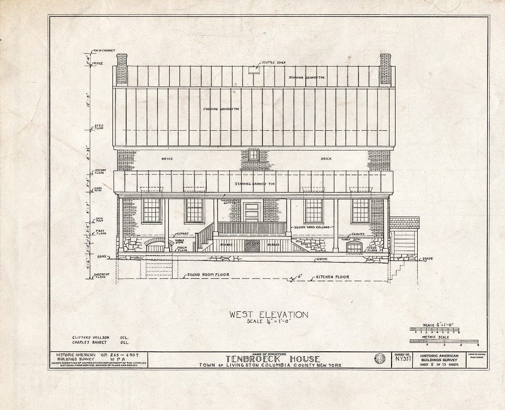 Blueprint HABS NY,11-LIV.V,1- (Sheet 8 of 13) - Ten Broeck House, County Highway 82, Livingston, Columbia County, NY