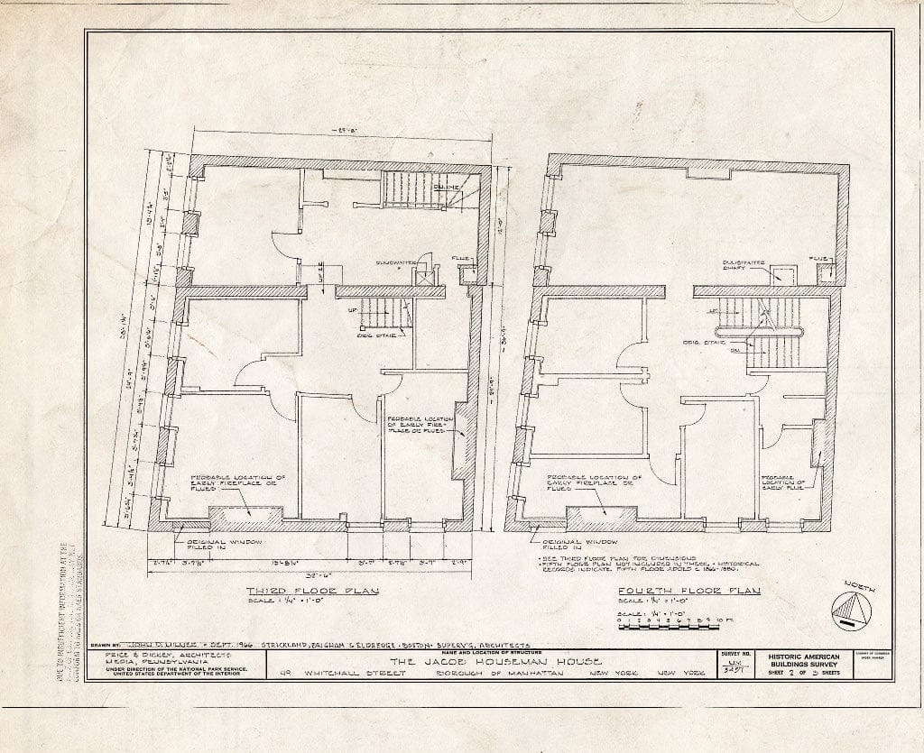 Blueprint HABS NY,31-NEYO,126- (Sheet 2 of 3) - Jacob Houseman House, 49 Whitehall Street, New York County, NY