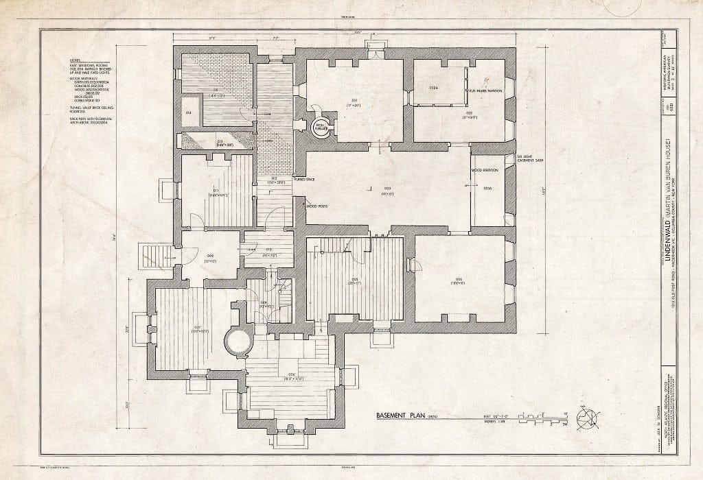 Blueprint HABS NY,11-KINHO.V,1- (Sheet 2 of 27) - Lindenwald, 1013 Old Post Road, Kinderhook, Columbia County, NY
